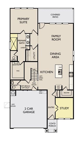 2D floor plan layout of this home in Berry Creek Highlands, Georgetown, TX (Image 5).