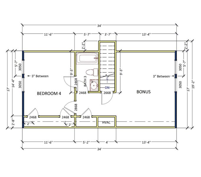 2D floor plan layout of this home in Bent Tree, Gaffney, SC (Image 6).