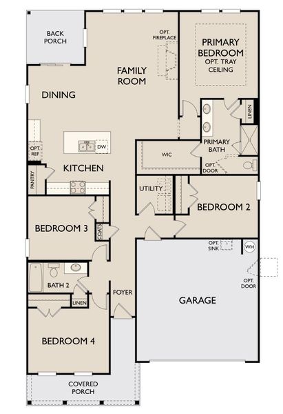 2D floor plan layout for the Madison by Ashton Woods in Tea Farm: Presidents Series, Ravenel, SC (Image 4).