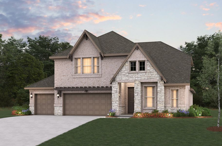 Representative exterior photo of a completed home built from the Summerfield by Beazer Homes in Lovers Landing, Forney, TX (Image 16).