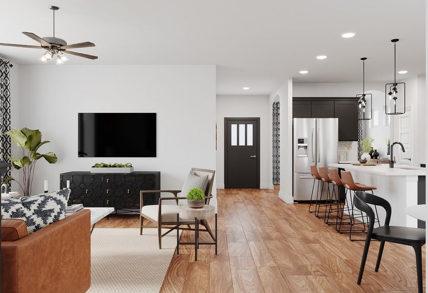 Furnished interior view inside a new home in Waterbend, Euless (Image 5).