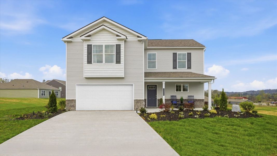 Representative exterior photo of a completed home built from the Belfort by D.R. Horton in Belhaven, Knoxville, TN (Image 1). Representative exterior photo of a completed home built from the Belfort by D.R. Horton in Belhaven, Knoxville, TN (Image 1).