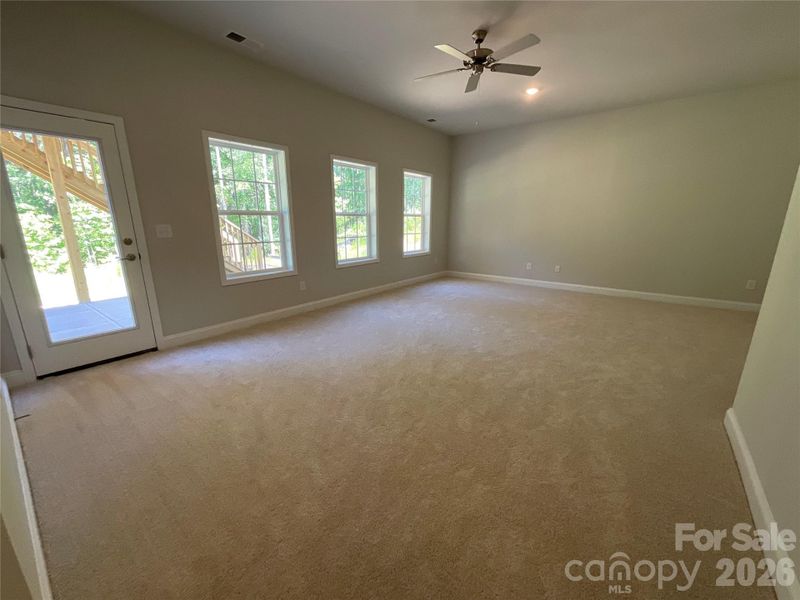Large family room in basement Large family room in basement
