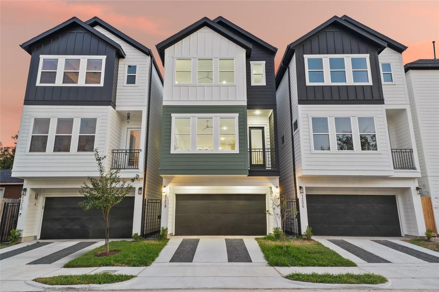 Front exterior of a new home in Skyline Homes at Cavalcade, Houston, TX, highlighting curb appeal (Image 27). Front exterior of a new home in Skyline Homes at Cavalcade, Houston, TX, highlighting curb appeal (Image 27).