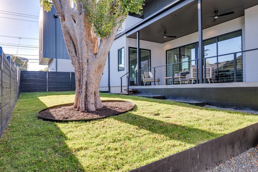 The yard into a versatile outdoor space open for further customization.