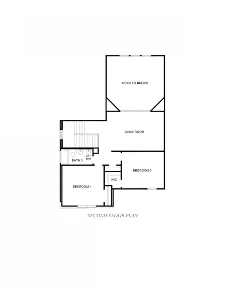 2D floor plan layout for the Kenzo by D.R. Horton in Riverside Estates, Mont Belvieu, TX (Image 4).