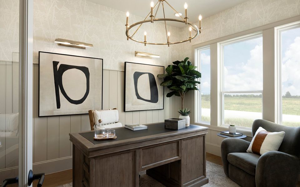 Representative furnished interior of a home built from the Broussard by Brookfield Residential in Elyson, Katy (Image 9).