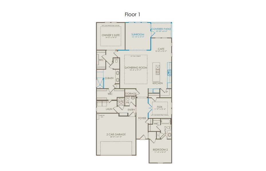 2D floor plan layout of this home in Del Webb at Legacy Hills, Celina, TX (Image 2).