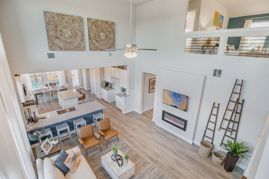 Representative furnished interior of a home built from the Lincoln by Chesmar Homes in Stillwater Ranch, San Antonio (Image 6).