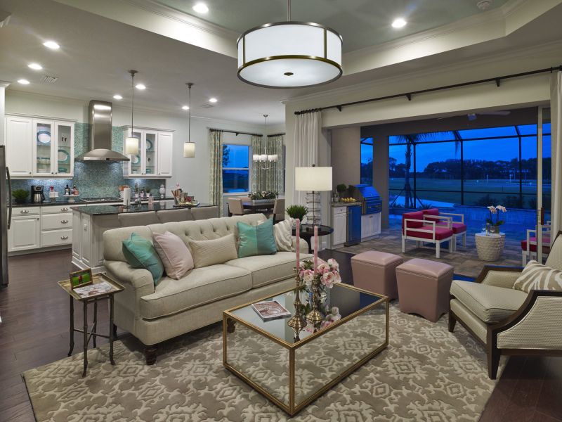 Furnished interior view inside a new home in Boca Royale Golf & Country Club at Wellen Park, Englewood (Image 10).