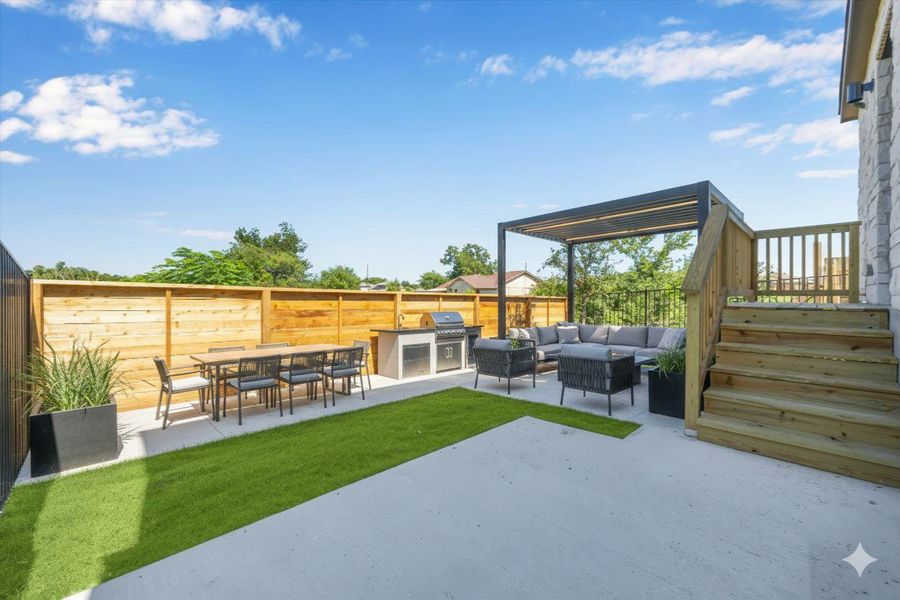 Exterior details and patio area of a home in Chester Ranch Place, Round Rock (Image 3). Exterior details and patio area of a home in Chester Ranch Place, Round Rock (Image 3).