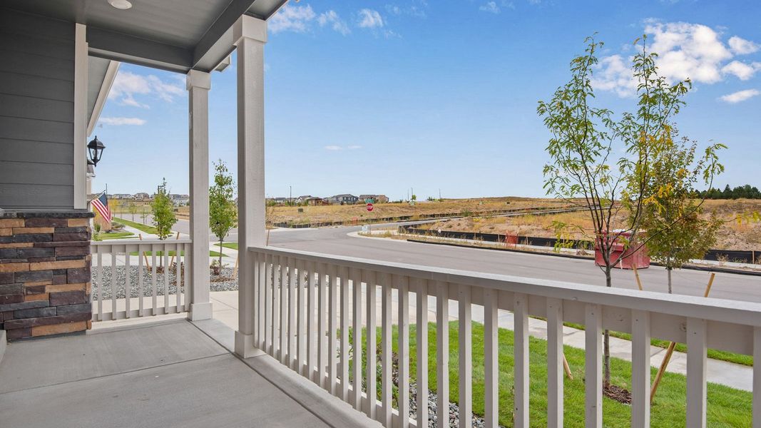 Exterior details and patio area of a home in Trails at Crowfoot, Parker (Image 2). Exterior details and patio area of a home in Trails at Crowfoot, Parker (Image 2).
