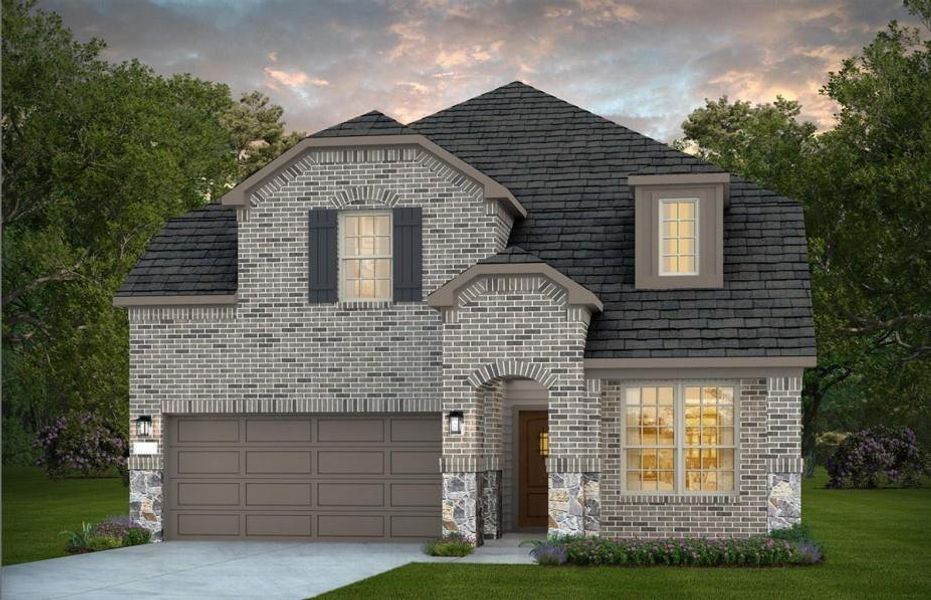 Front exterior of a new home in Ellerden, Tomball, TX, highlighting curb appeal (Image 1). Front exterior of a new home in Ellerden, Tomball, TX, highlighting curb appeal (Image 1).