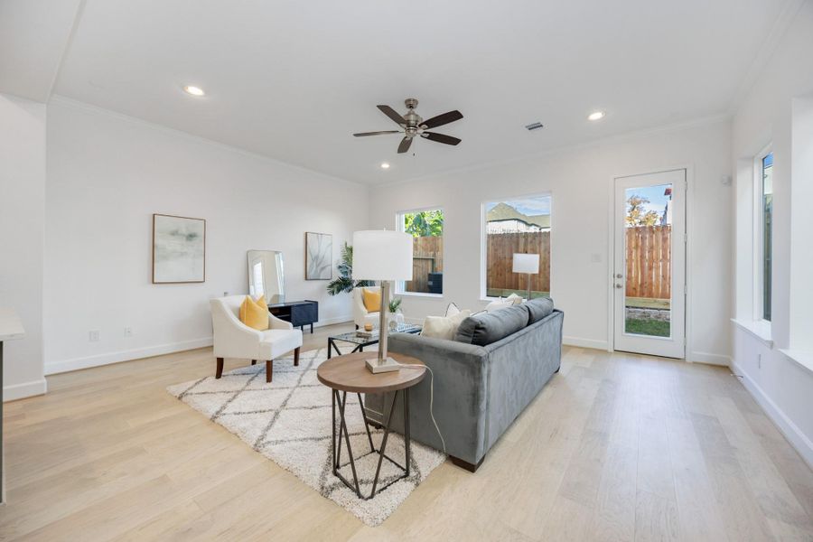 Bright, Airy & Effortlessly StylishOversized windows? Check. Room to host the whole crew? Double check. The Bordeaux’s living space was made for laid-back weekends and lively gatherings alike.