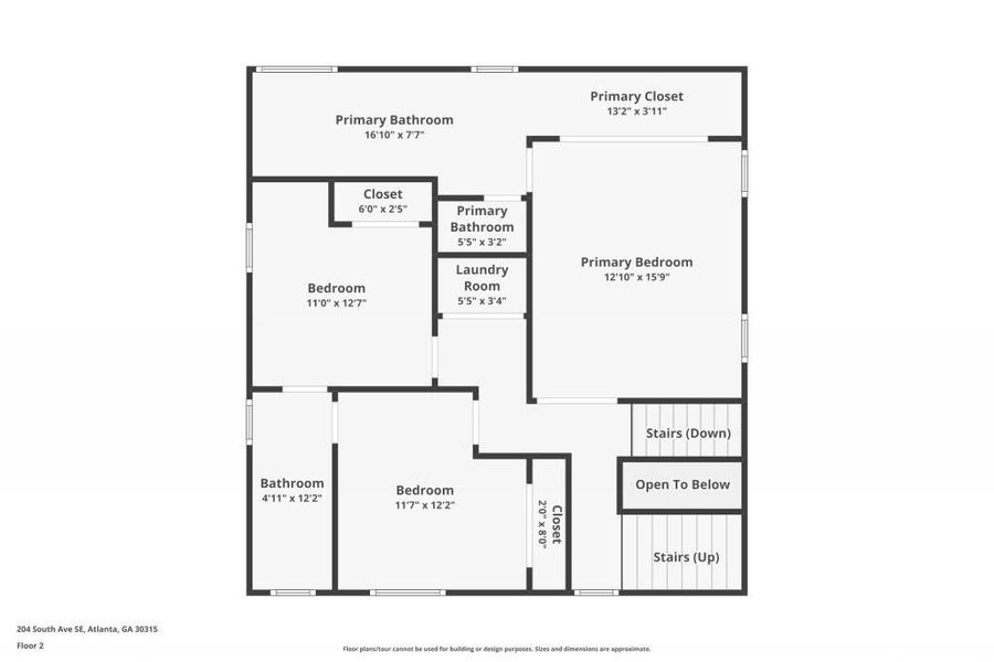 2D floor plan layout of this home in , Atlanta, GA (Image 6). 2D floor plan layout of this home in , Atlanta, GA (Image 6).