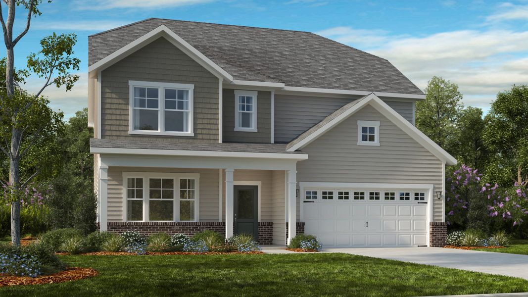 Representative exterior photo of a completed home built from the Ashford by Taylor Morrison in Silverstone Traditional, Knightdale, NC (Image 17).