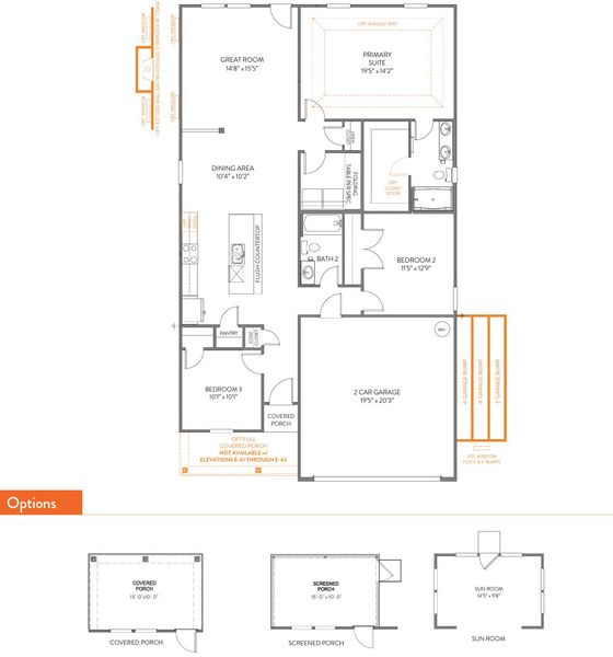 2D floor plan layout for the Dobson by True Homes in Westbrook Falls, Colfax, NC (Image 5).