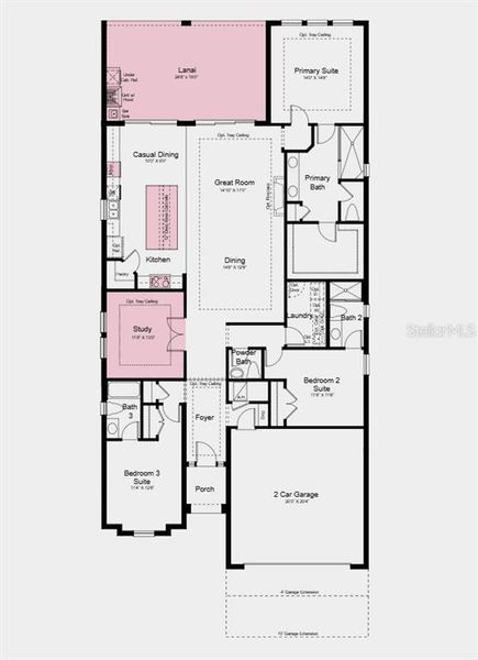 2D floor plan layout of this home in Skye Ranch Community Group Page, Sarasota, FL (Image 4).