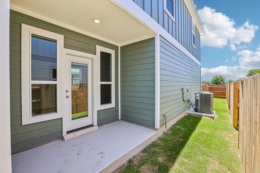 Exterior details and patio area of a home in Avery Centre, Round Rock (Image 4). Exterior details and patio area of a home in Avery Centre, Round Rock (Image 4).