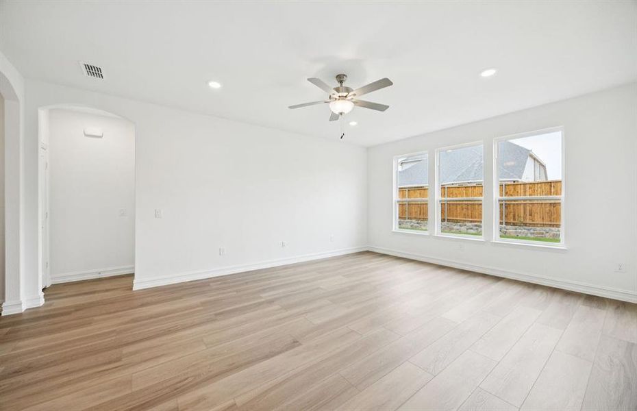 Gathering room with large windows Gathering room with large windows