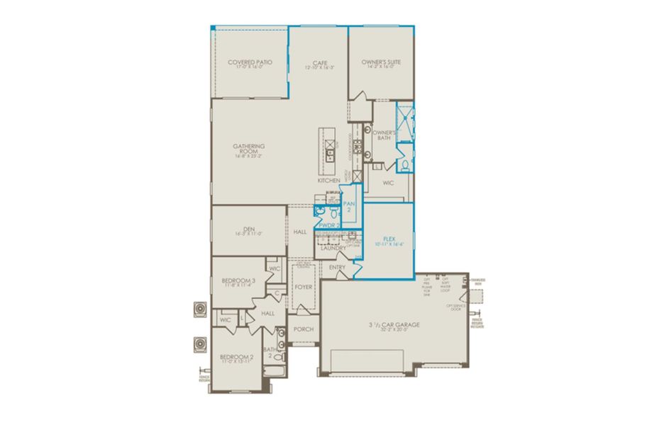 2D floor plan layout of this home in Artisan at Asante, Surprise, AZ (Image 4).
