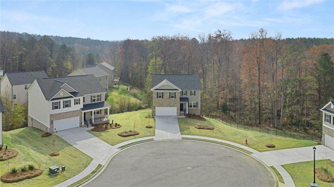 Front exterior of a new home in Locust Grove Station - Cedar Ridge, Locust Grove, GA, highlighting curb appeal (Image 2).