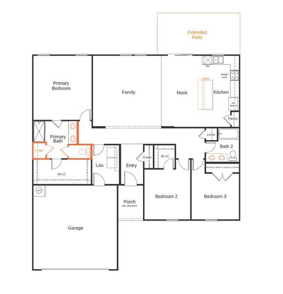 2D floor plan layout of this home in Bella Vista Heritage, Denver, NC (Image 2). 2D floor plan layout of this home in Bella Vista Heritage, Denver, NC (Image 2).