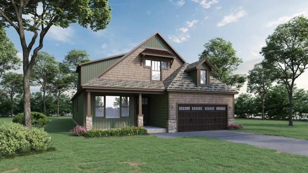 Representative exterior photo of a completed home built from the CRESTONE by D.R. Horton in Blue Ridge Trail, Fountain Inn, SC (Image 1). Representative exterior photo of a completed home built from the CRESTONE by D.R. Horton in Blue Ridge Trail, Fountain Inn, SC (Image 1).
