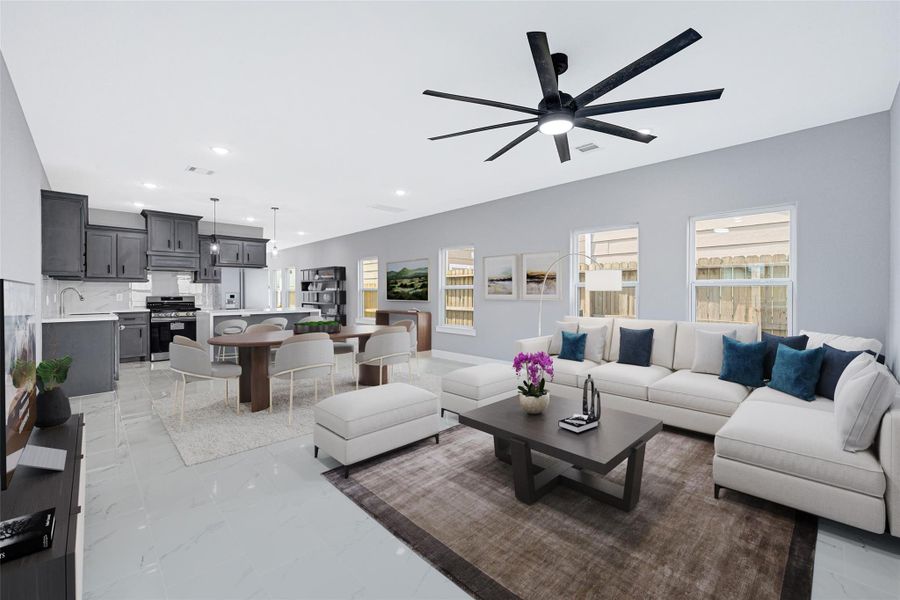 Staged picture of the Livingroom