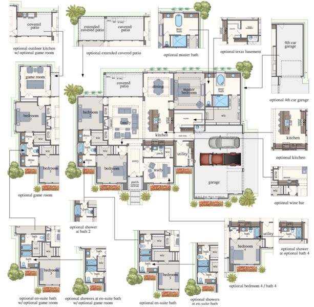 2D floor plan layout for the Burnet by Steve Klein Custom Builder in Escalera Ranch 1833, Victoria, TX (Image 6). 2D floor plan layout for the Burnet by Steve Klein Custom Builder in Escalera Ranch 1833, Victoria, TX (Image 6).