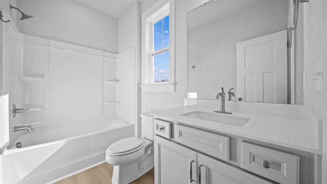 Representative furnished interior of a home built from the Wakefield - Finished Basement by DRB Homes in Pinebrook, Woodruff (Image 25).