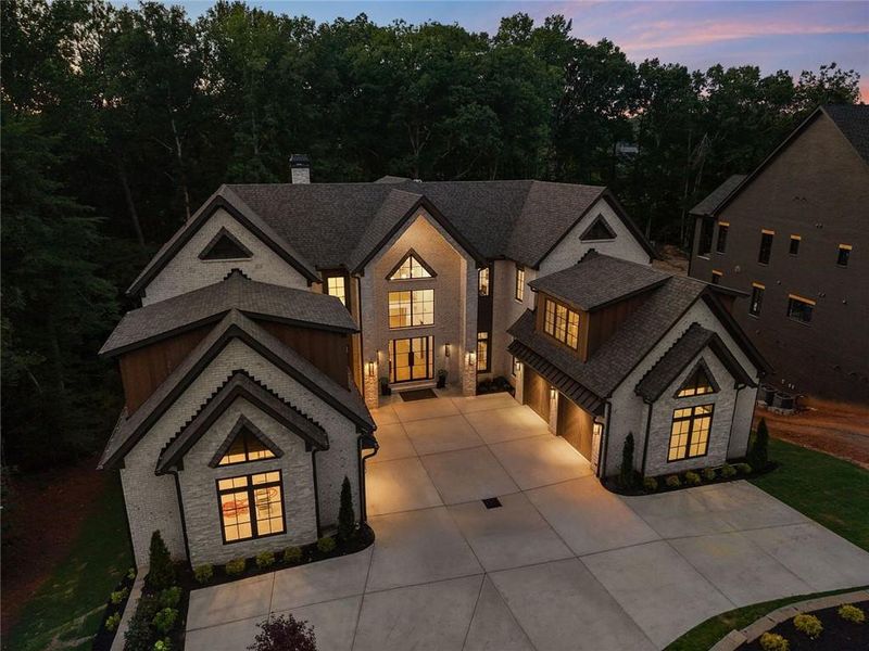 Front exterior of a new home in , Alpharetta, GA, highlighting curb appeal (Image 39). Front exterior of a new home in , Alpharetta, GA, highlighting curb appeal (Image 39).