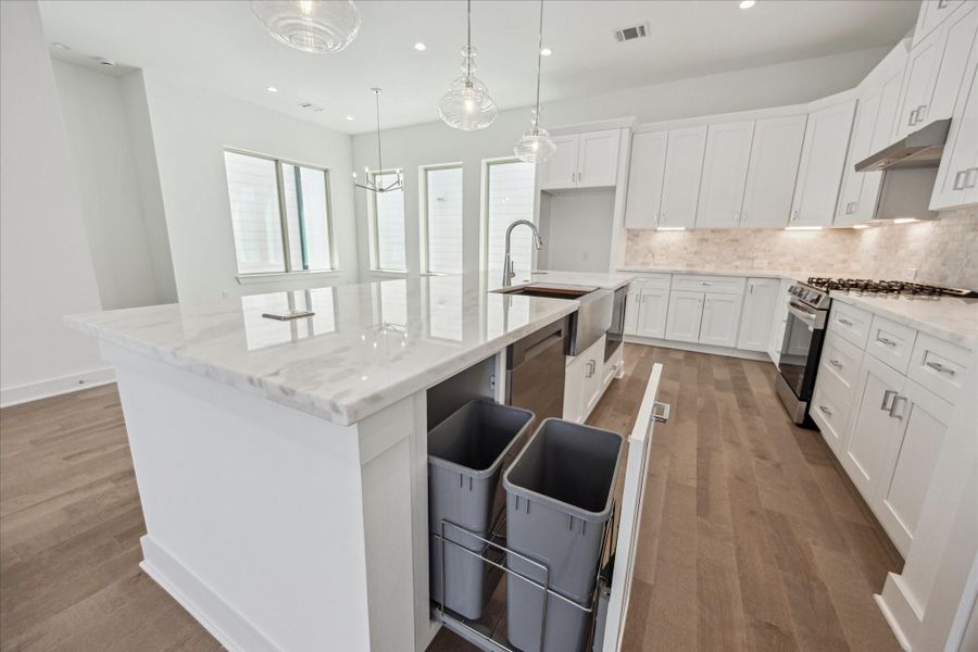 Pull Out Hidden Cabinet For Two Trash Cans. Pull Out Hidden Cabinet For Two Trash Cans.
