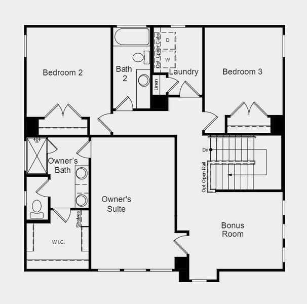 Structural options include: covered outdoor living, horizontal railing, dedicated 50 amp/240 v circuit for future car charger and pre-plumb for future water softener.