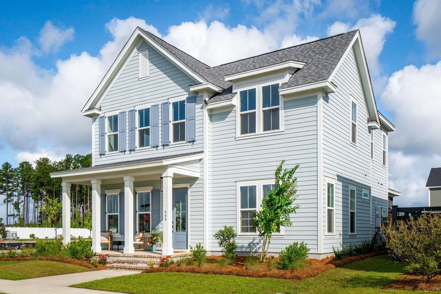 Front exterior of a new home in Nexton, Summerville, SC, highlighting curb appeal (Image 1). Front exterior of a new home in Nexton, Summerville, SC, highlighting curb appeal (Image 1).