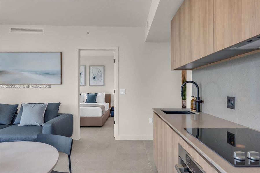 Furnished interior view inside a new home in , Miami (Image 17).
