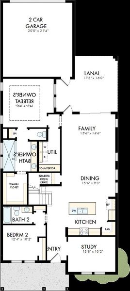 2D floor plan layout of this home in SeaFlower – Bungalow Homes, Bradenton, FL (Image 2). 2D floor plan layout of this home in SeaFlower – Bungalow Homes, Bradenton, FL (Image 2).