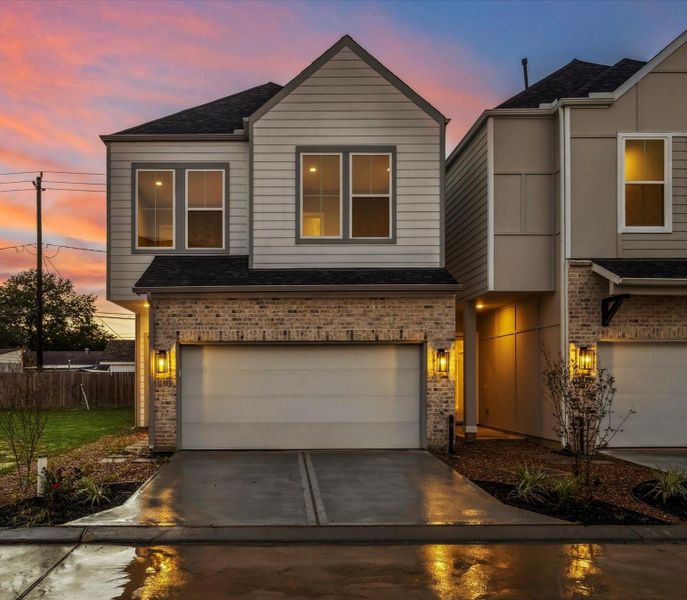 Front exterior of a new home in , Houston, TX, highlighting curb appeal (Image 1). Front exterior of a new home in , Houston, TX, highlighting curb appeal (Image 1).