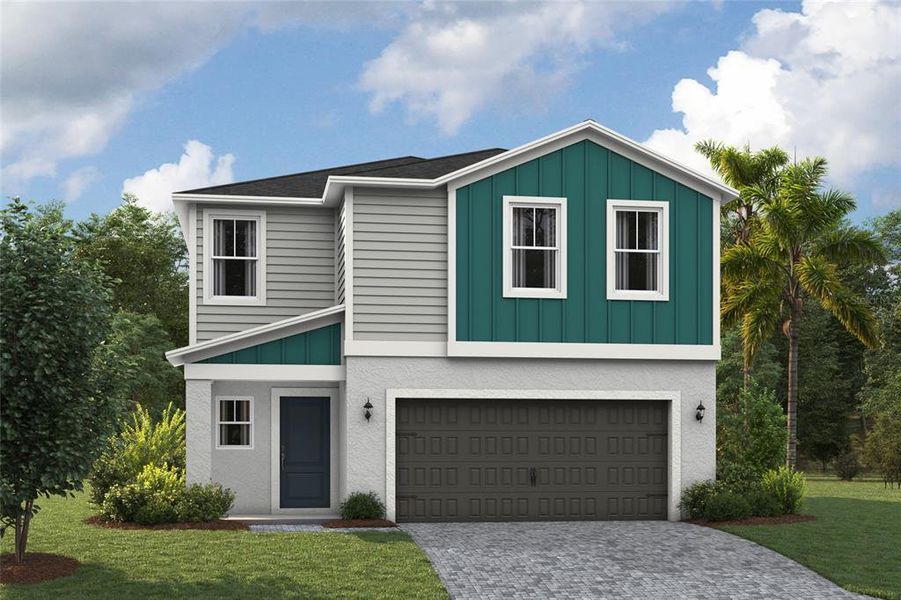 Front exterior of a new home in Pasadena Ridge, Zephyrhills, FL, highlighting curb appeal (Image 1). Front exterior of a new home in Pasadena Ridge, Zephyrhills, FL, highlighting curb appeal (Image 1).