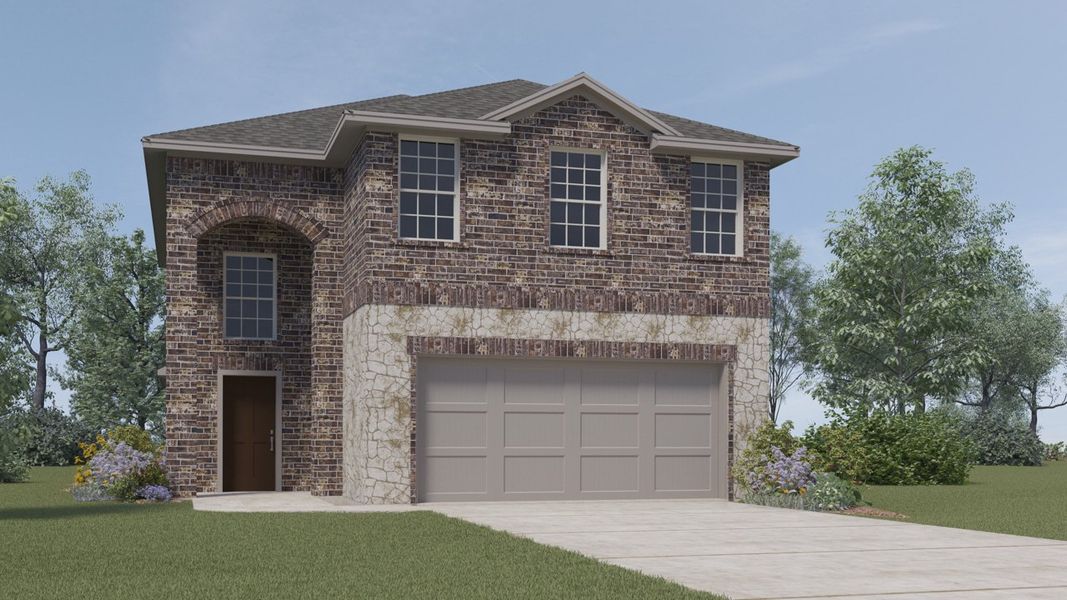 Representative exterior photo of a completed home built from the Brisbane by D.R. Horton in Wildcat Ranch, Crandall, TX (Image 1).