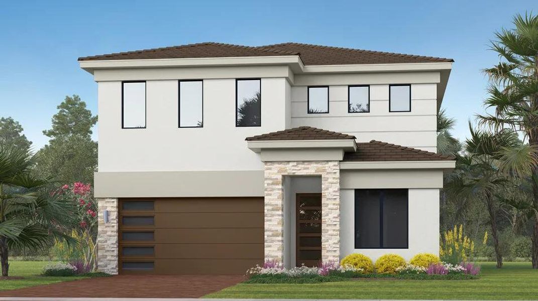 Front exterior of a home in the Lotis Wellington: The Promenade Collection community, located in Wellington, FL (Image 9).
