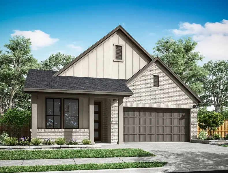 Representative exterior photo of a completed home built from the Kinglet by Tri Pointe Homes in Sienna 45', Missouri City, TX (Image 19). Representative exterior photo of a completed home built from the Kinglet by Tri Pointe Homes in Sienna 45', Missouri City, TX (Image 19).