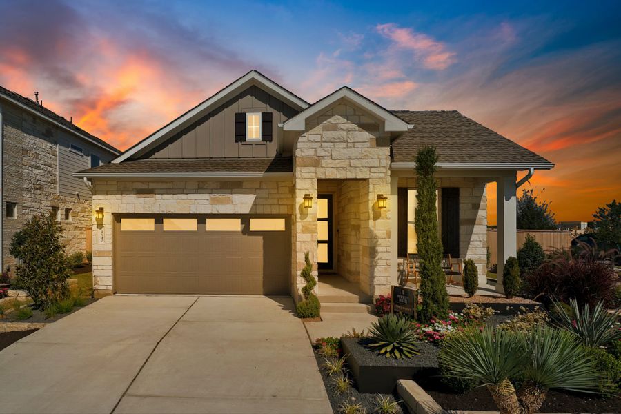 Representative exterior photo of a completed home built from the Lanport by Scott Felder Homes in Flora, Hutto, TX (Image 21).
