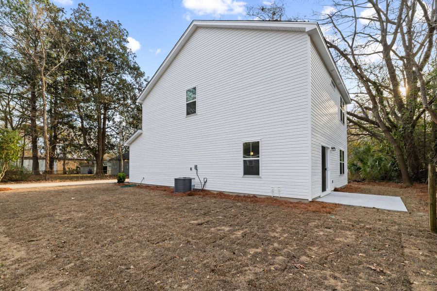Exterior details and patio area of a home in , Charleston (Image 29). Exterior details and patio area of a home in , Charleston (Image 29).
