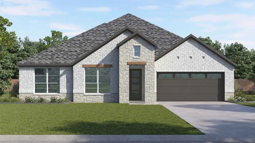 Representative exterior photo of a completed home built from the Cardinale by D.R. Horton in Lago Mar 60' Homesites, Texas City, TX (Image 19).