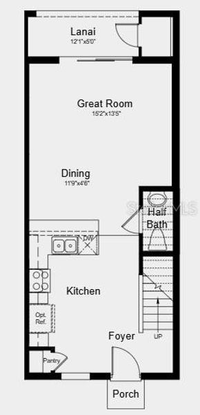 2D floor plan layout of this home in The Towns at Firethorn, Parrish, FL (Image 6).
