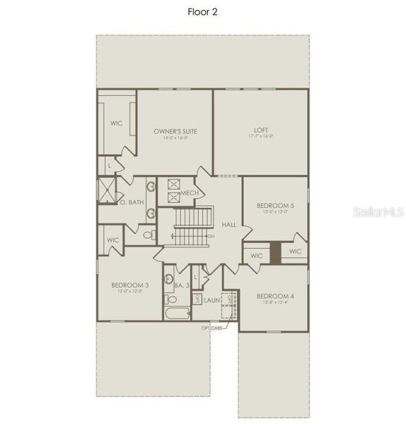 2D floor plan layout of this home in Tohoqua, Kissimmee, FL (Image 3).