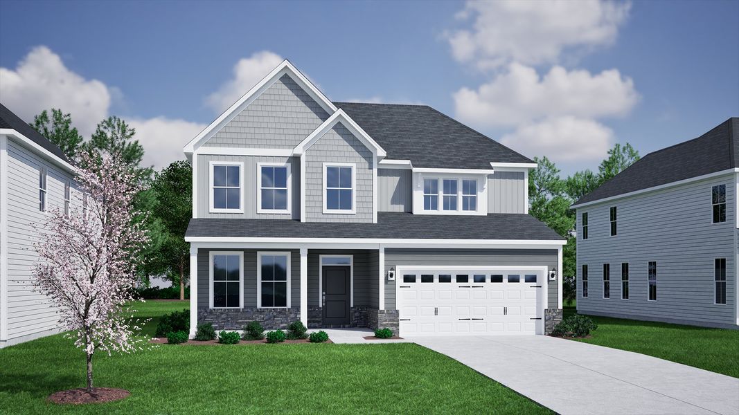 Representative exterior photo of a completed home built from the Peachtree - Vanguard Collection by Mungo Homes in Rogers Spring, Graham, NC (Image 21).