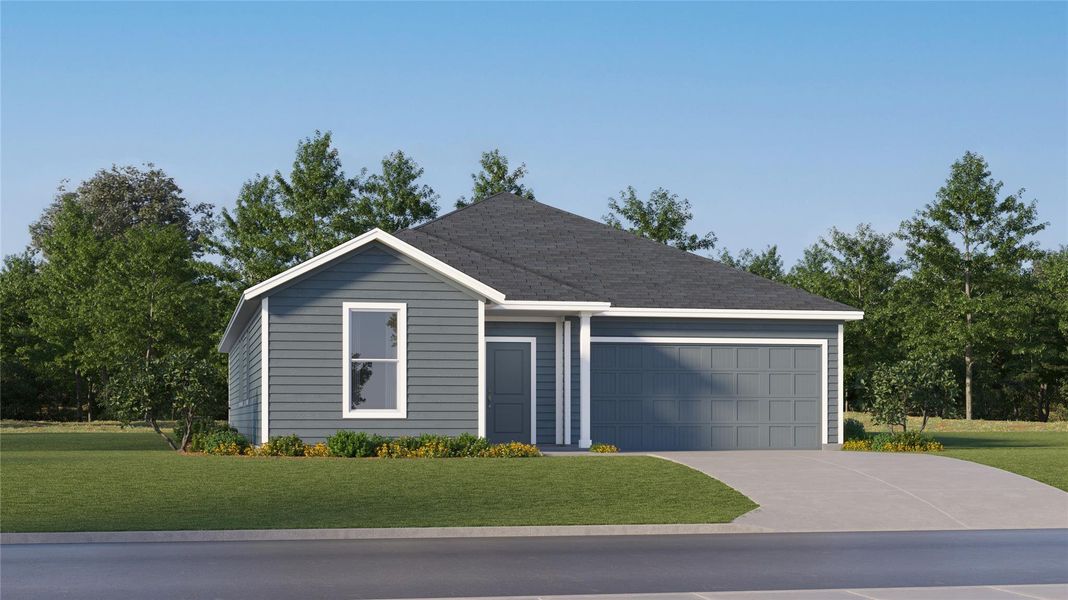 Front exterior of a new home in Waterstone: Classic Collection, Kyle, TX, highlighting curb appeal (Image 21).