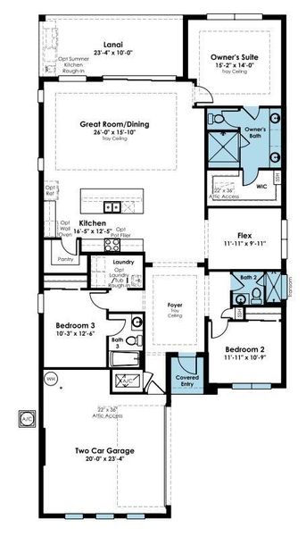 2D floor plan layout of this home in Cresswind DeLand, Deland, FL (Image 5). 2D floor plan layout of this home in Cresswind DeLand, Deland, FL (Image 5).